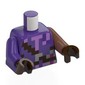 Torso, Odd Arms, Left Medium Nougat Arm, Right Dark Purple Arm, Dark Brown Hands with print