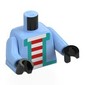 Torso, Bright Light Blue Arms, Black Hands with print