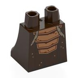 LEGO part 36036pr0081 Hips and Legs Under Dress/Robe with Print in Dark Brown