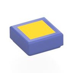LEGO part 3070bpr0104 Tile 1 x 1 with Yellow Surface print in Blue Violet