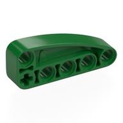 LEGO part 80286 Technic Beam 2 x 5 L-Shape with Quarter Ellipse Thick in Dark Green/ Green