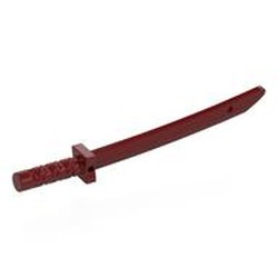 LEGO part 21459 Weapon Sword / Katana / Shamshir with Capped Pommel [Square Guard] in Dark Red