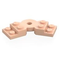 LEGO part 79846 Plate Angled 2 x 2 with Step and Hole in Center in Light Nougat