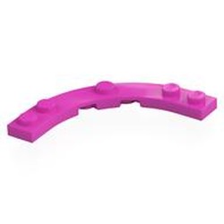 LEGO part 80015 Plate Round Corner 5 x 5 with 4 x 4 Round Cutout in Bright Purple/ Dark Pink