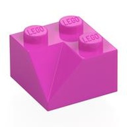 LEGO part 3046a Slope 45° 2 x 2 Double Concave in Bright Purple/ Dark Pink