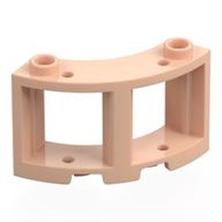 LEGO part 73878 Window Round 3 x 3 x 2 in Light Nougat