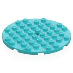 LEGO part 74611 Plate Round 8 x 8 in Medium Azure