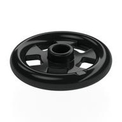 LEGO part 7610 Plate Special, 1 x 1 Stud with 3 x 3 Ring Around in Black