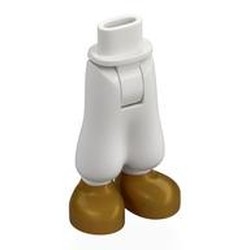 LEGO part 19193c01pr0112 Minidoll Hips and Baggy Trousers with Pearl Gold Shoes in White
