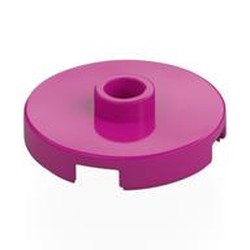 LEGO part 18674 Plate Special Round 2 x 2 with Center Stud (Jumper Plate) in Bright Reddish Violet/ Magenta