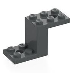 LEGO part 76766 Bracket 5 x 2 x 2 1/3 with Holes, Inside Stud Holder in Dark Stone Grey / Dark Bluish Gray