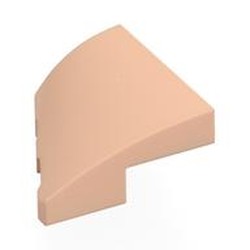 LEGO part 5093 Brick Wedged, Curved 2 x 2 with Stud Notch Right in Light Nougat