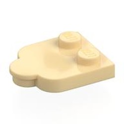 LEGO part 5518 Plate Special 2 x 3 with Cloud Edge in Brick Yellow/ Tan