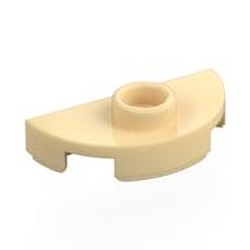 LEGO part 1745 Plate Round 1 x 2 Half Circle with Stud (Jumper) in Brick Yellow/ Tan