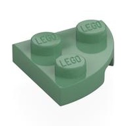LEGO part 7904 Plate Round Corner 2 x 2 in Sand Green
