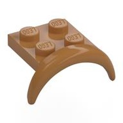 LEGO part 49097 Wheel Arch, Mudguard 2 x 3 x 1 1/3 with 2 x 2 Plate in Medium Nougat