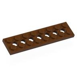 LEGO part 3738 Technic Plate 2 x 8 [7 Holes] in Reddish Brown