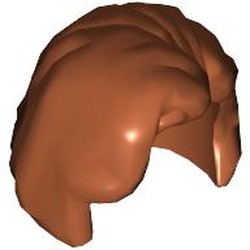 LEGO part 8383 Hair, Mid Length, Fringe in Dark Orange