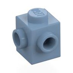 LEGO part 26604 Brick Special 1 x 1 with Studs on 2 Adjacent Sides in Sand Blue