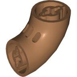 LEGO part 8384 Brick Round 2 x 2 D. Tube with 90° Elbow and Axle Holes (Crossholes) at Each End in Medium Nougat