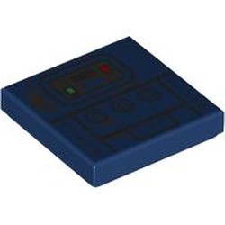 LEGO part 3068bpr0450 Tile 2 x 2 with GONK Droid Panel print in Earth Blue/ Dark Blue