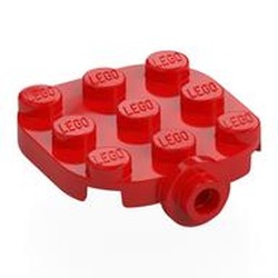 LEGO part 7907 Plate Round Corners 3 x 3 with Side Stud in Bright Red/ Red