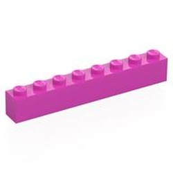 LEGO part 3008 Brick 1 x 8 in Bright Purple/ Dark Pink