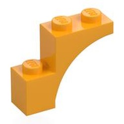 LEGO part 5850 Brick Arch 1 x 3 x 2, Straight End in Flame Yellowish Orange/ Bright Light Orange