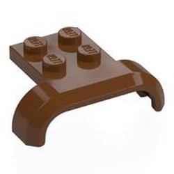 LEGO part 28326 Wheel Arch, Mudguard 3 x 4 with 2 x 2 Plate in Reddish Brown