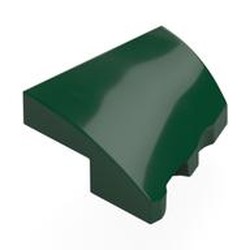 LEGO part 5095 Brick Wedged, Curved 2 x 2 with Stud Notch Left in Earth Green/ Dark Green