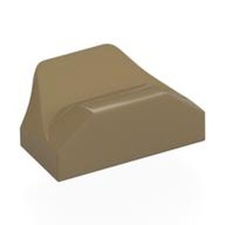 LEGO part 47458 Brick Wedged, Curved 1 x 2 x 2/3 No Studs, Wing End in Sand Yellow/ Dark Tan