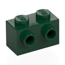LEGO part 11211 Brick Special 1 x 2 with 2 Studs on 1 Side in Earth Green/ Dark Green