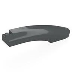 LEGO part 77182 Brick Round, Curved 10 x 2 x 2 with Rounded End Right in Dark Stone Grey / Dark Bluish Gray