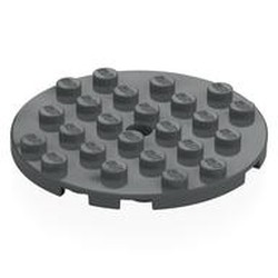 LEGO part 11213 Plate Round 6 x 6 with Hole in Dark Stone Grey / Dark Bluish Gray