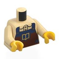 LEGO part 973c26h01pr0018 Torso, Tan Arms, Yellow Hands with Print in Brick Yellow/ Tan