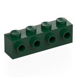 LEGO part 30414 Brick Special 1 x 4 with 4 Studs on One Side in Earth Green/ Dark Green