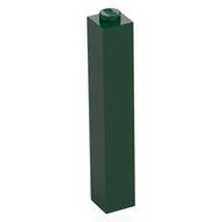 LEGO part 2453b Brick 1 x 1 x 5 with Solid Stud in Earth Green/ Dark Green