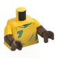 Torso, Dual Molded Arms with Football Shirt, Green Shapes, '7', 'VINI JR.' print, Yellow Sleeves Pattern, Umber Brown Arms and Hands