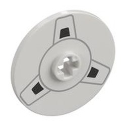 LEGO part 2723pr0010 Technic Disc 3 x 3 with print in White