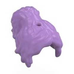 LEGO part 8017 Hair Long Ponytail, Wavy with Pin Hole in Medium Lavender