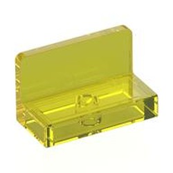 LEGO part 4865b Panel 1 x 2 x 1 [Rounded Corners] in Transparent Yellow/ Trans-Yellow