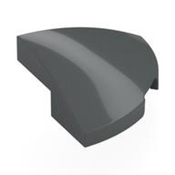 LEGO part 5852 Brick Round Corner, Curved 2 x 2 x 2/3 Quarter Circle in Dark Stone Grey / Dark Bluish Gray