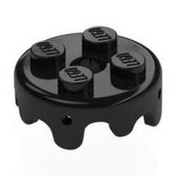 LEGO part 65700 Plate Special Round 2 x 2 with Melting Drops/Icing on Sides in Black