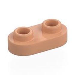 LEGO part 35480 Plate Special 1 x 2 Rounded with 2 Open Studs in Nougat