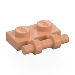 LEGO part 2540 Plate Special 1 x 2 Side Handle [Free Ends] in Nougat