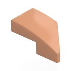 LEGO part 29120 Slope Curved 2 x 1 with Stud Notch Left in Nougat