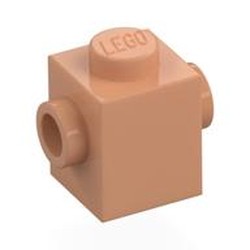 LEGO part 47905 Brick Special 1 x 1 with Studs on 2 Sides in Nougat