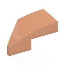 LEGO part 29119 Slope Curved 2 x 1 with Stud Notch Right in Nougat