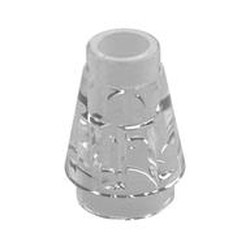 LEGO part 59900 Cone 1 x 1 [Top Groove] in Transparent/ Trans-Clear