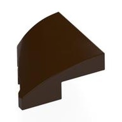 LEGO part 5093 Slope Curved 2 x 2 with Stud Notch Right in Dark Brown
